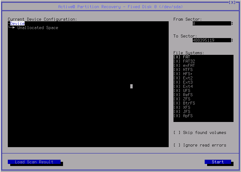 Scan for deleted volumes and partitions