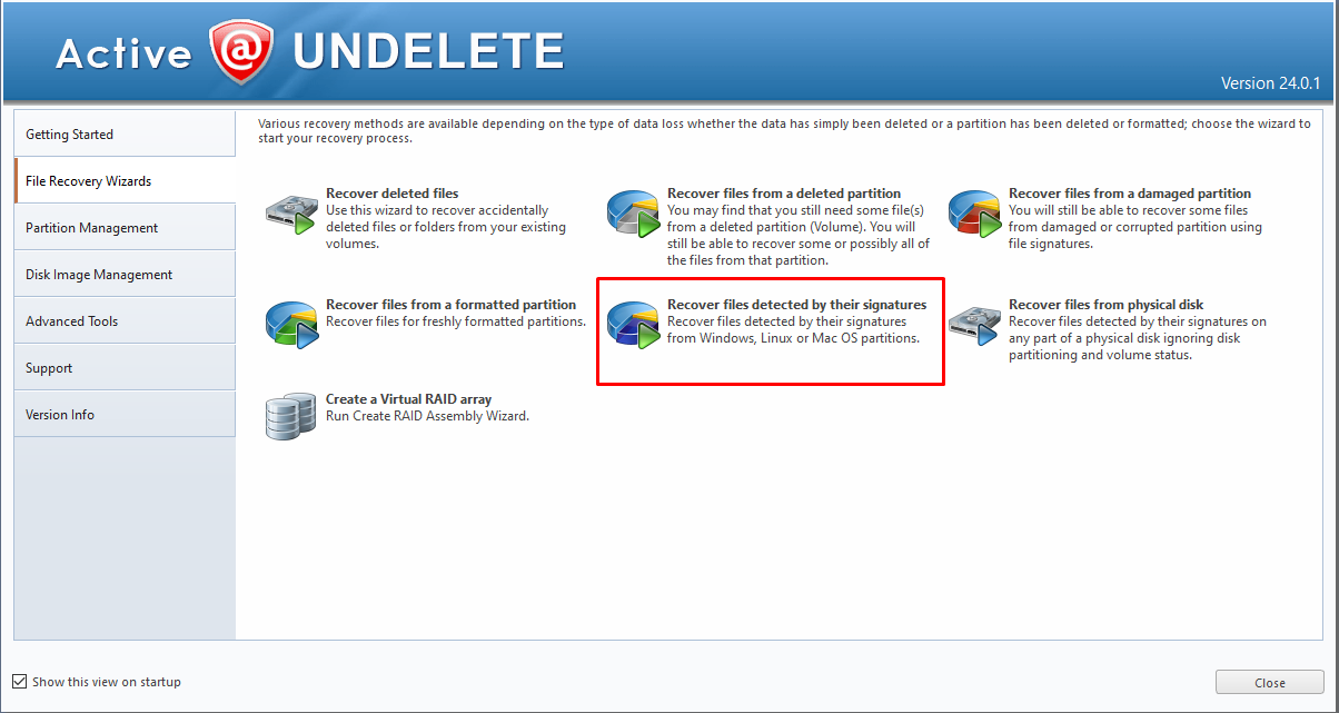 Active UNDELETE File Signatures