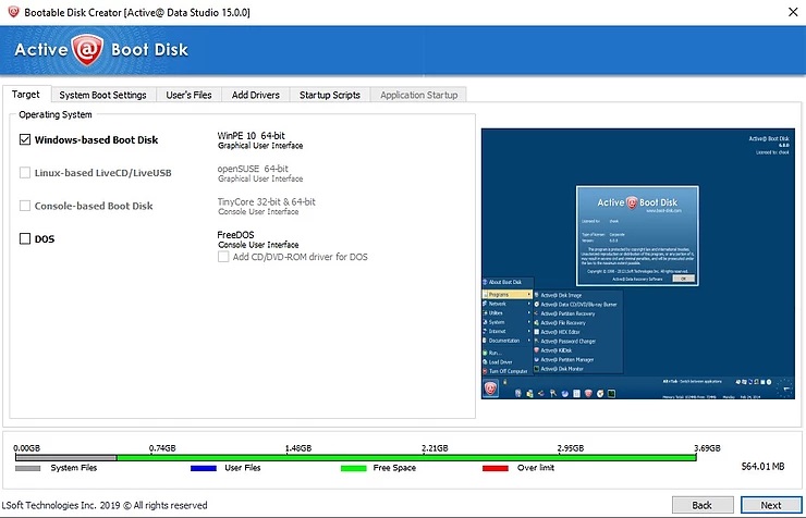 Choose Windows-based Boot Disk