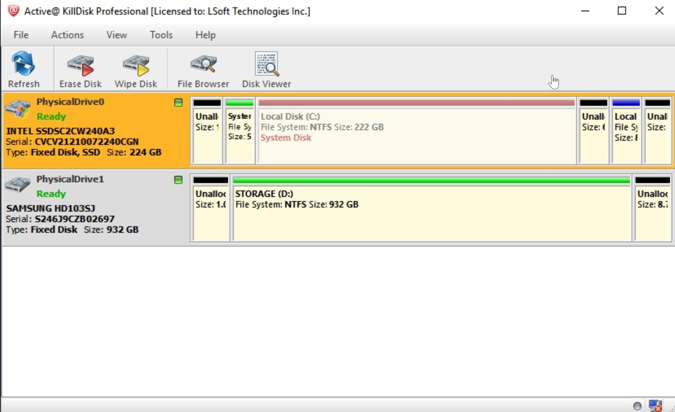 Erase and Wipe commands