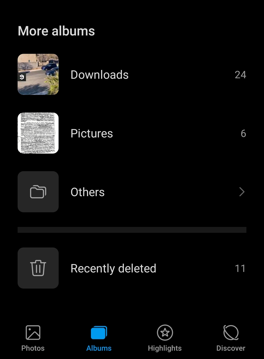 Android more photo albums