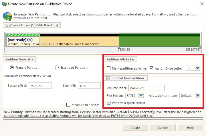 Partition Attributes