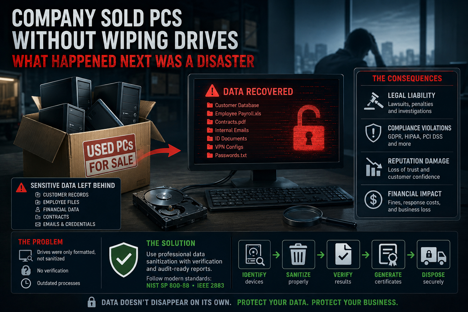 Old computers leave the building with sensitive data still inside