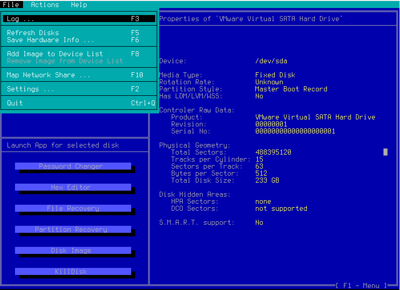 TinyCore File Menu