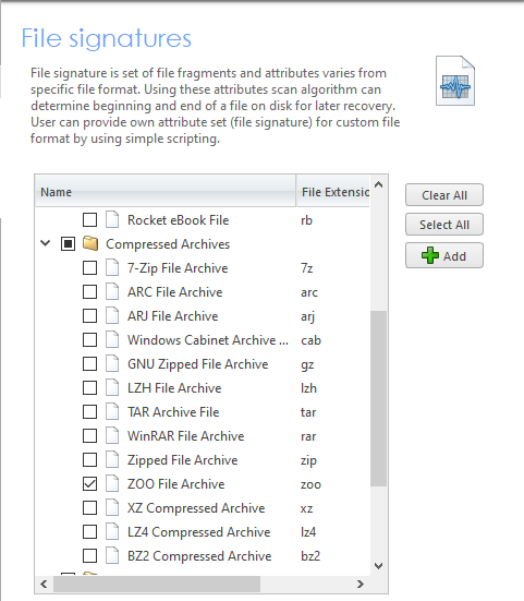 Active UNDELETE Automatic Recovery of Compressed Archives with File Signatures. ZOO