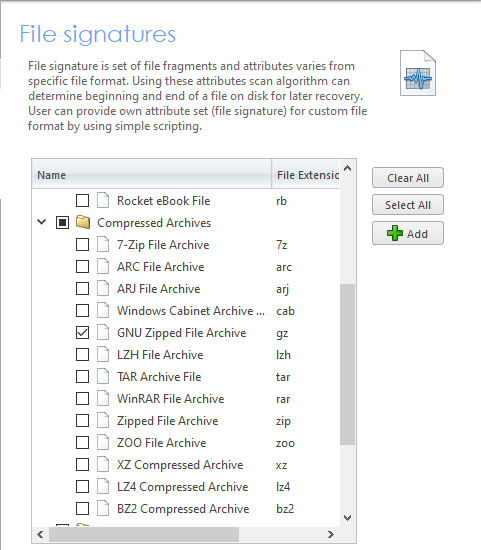 Active UNDELETE Automatic Recovery of Compressed Archives with File Signatures. GZ