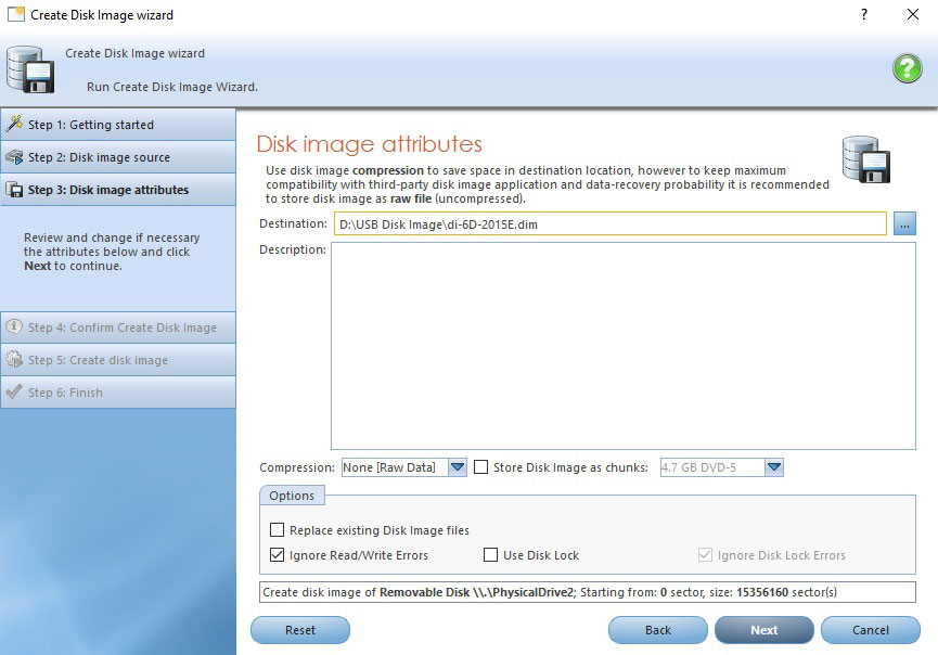 Disk Image attributes