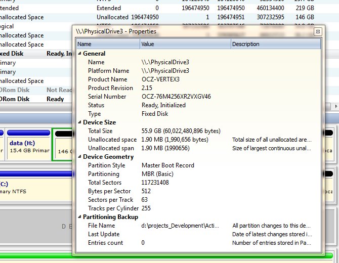 تحميل برنامج تقسيم الهارد بدون فورمات - Active@ Partition Manager للكمبيوتر مجانا  View-properties-partition-manager5